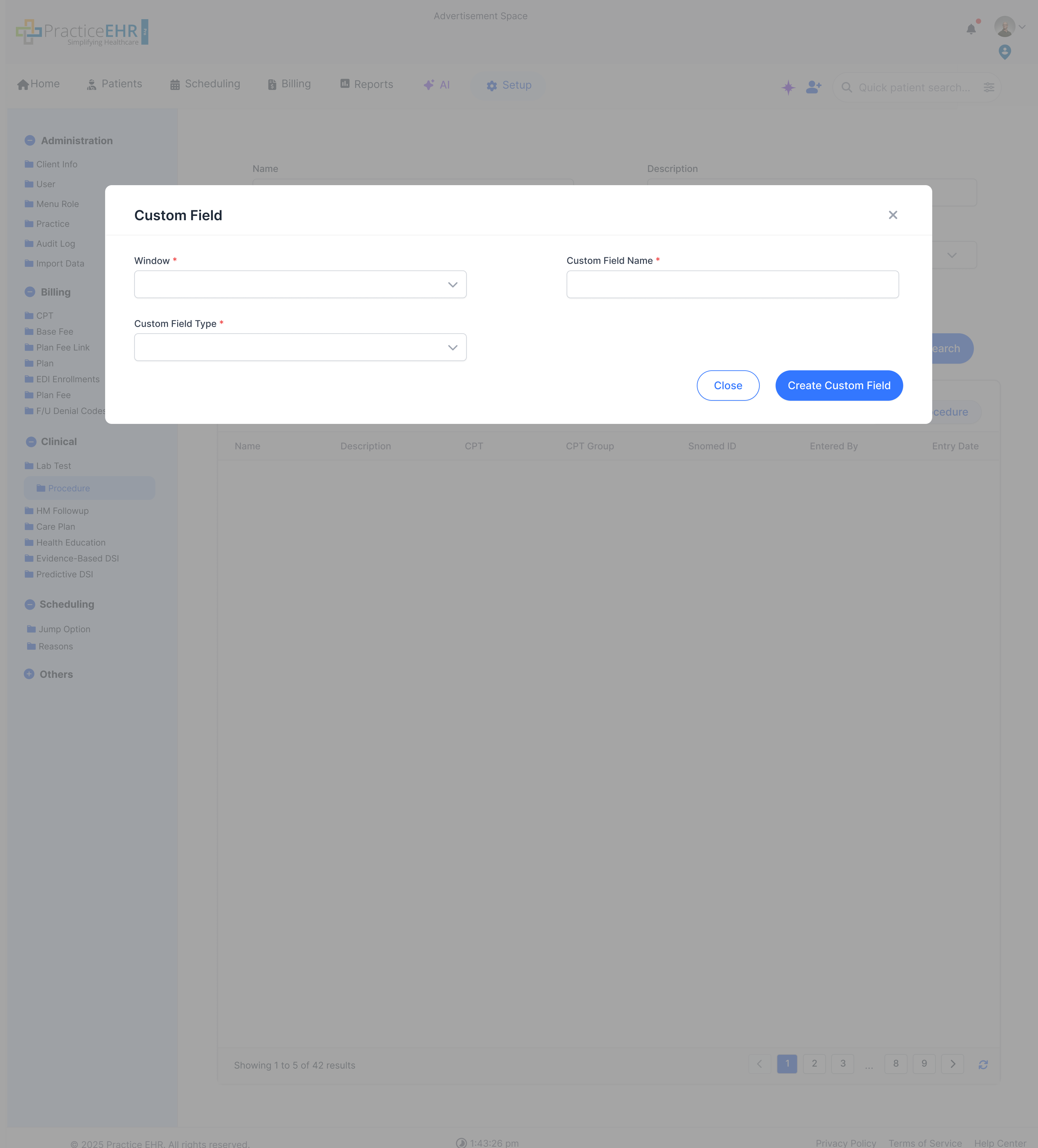 Create custom field screen